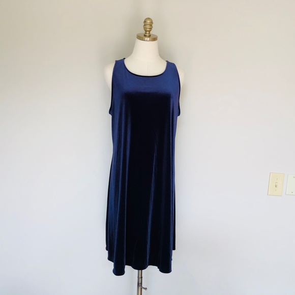 OLD NAVY Pullover Navy Blue Velvety Scoop Neck Extra Large Nightgown - Picture 3 of 7